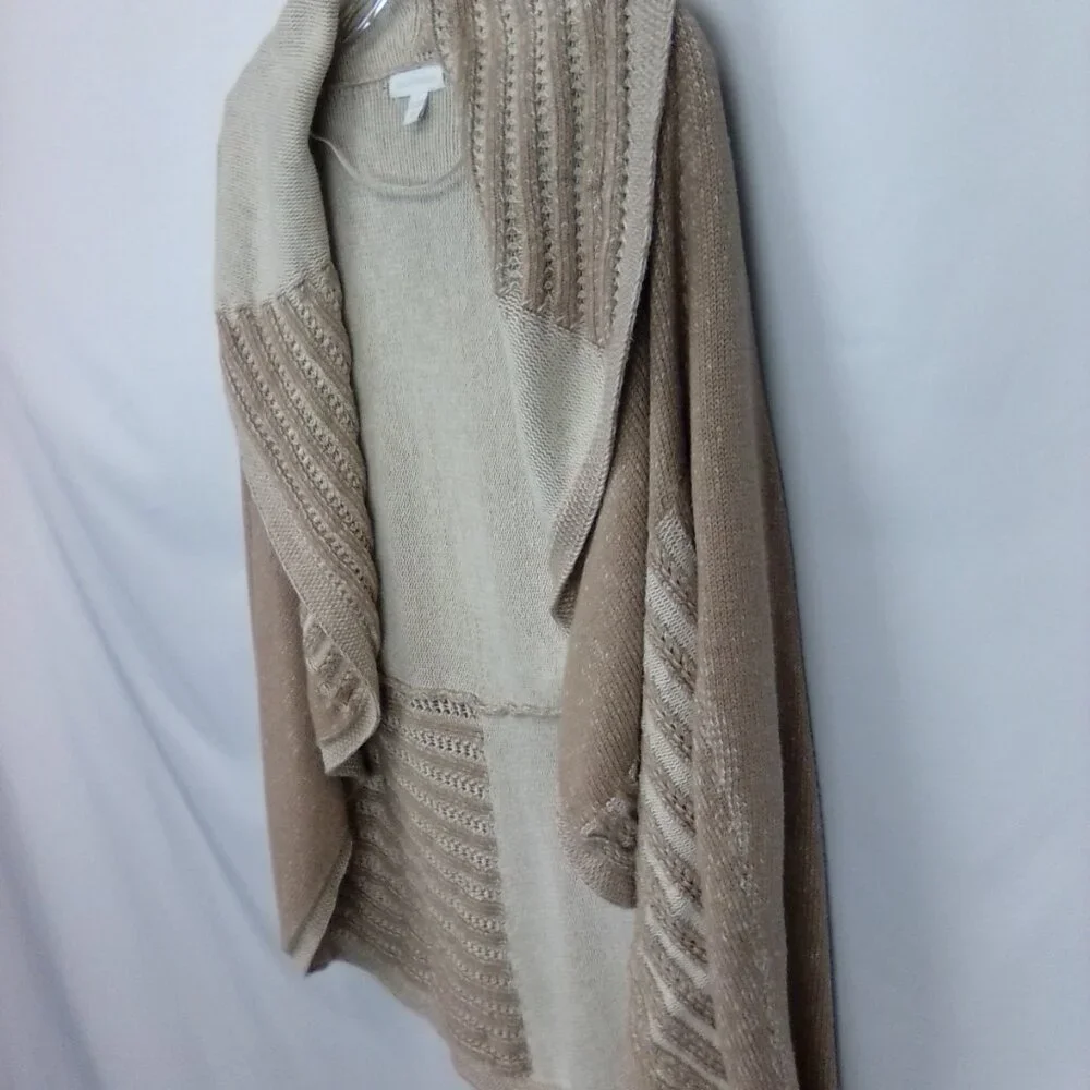 Charter Club Women's Open Knit Long Sleeve Relax Fit Cotton Blend Cardigan Large - Picture 2 of 7